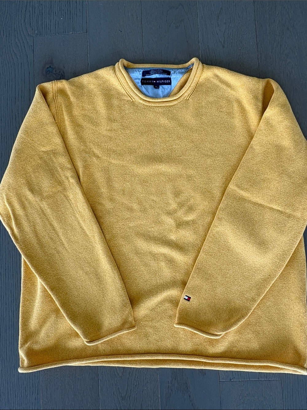 Tommy Hilfiger XL Men’s Mustard Yellow Crewneck Sweater